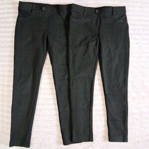 Wonder Nation Girls Black Pull-On Pants Bundle, Size 6X and 7